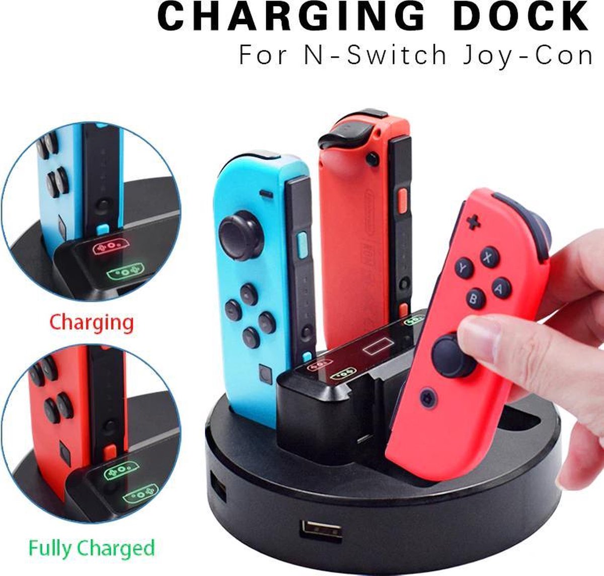 escaleren Chinese kool Digitaal Daily Goods - Nintendo Switch oplaad station - charging dock - Joy-Con  controllers opladen | bol.com