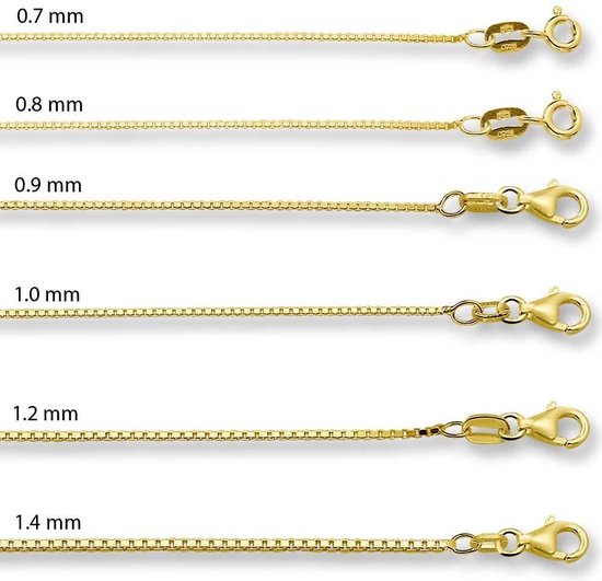 Gouden Venetiaans ketting - 14 karaat goud 0.7 mm dik - 50 cm lengte | bol.com