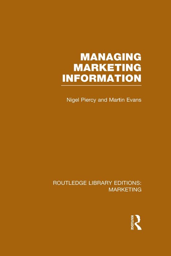 Managing Marketing Information (Rle Marketing) - cover