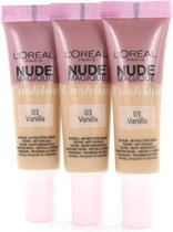 L'Oréal Nude Magique Cushion Dewy Glow Foundation - 03 Vanilla (Testers 3 x 8 gr)