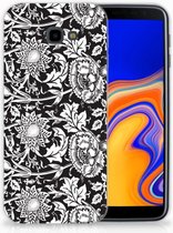 Geschikt voor Samsung Galaxy J4 Plus (2018) TPU Siliconen Hoesje Black Flowers