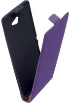 Sony Xperia M2 Leder Flip Case hoesje Paars