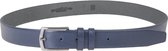 Riem Heren Riem Dames Broekriem - 3 cm - Leer Donkerblauw - Totale Riem Lengte 115 cm (Taillemaat tot 95 cm)