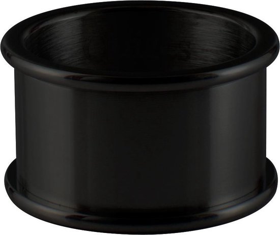 Quiges Stapelring Ring - Basisring  - Dames - RVS zwart - Maat 17 - Hoogte 10mm