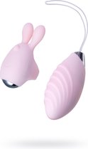 JOS -  VITA - Vinger Vibrator met eitje - Afstandsbediening - 7 functies - USB oplaadbaar - Licht Roze