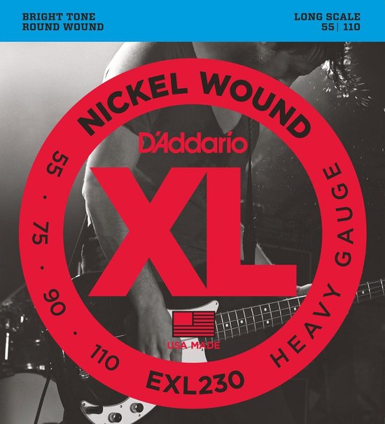 D'Addario 4er bas XL Balanced 40 95 40 55 70 095, EXL220BT   Snarenset voor 4 string basgitaar