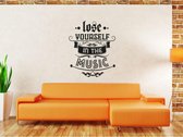 Muursticker - Lose Yourself In The Music - 58x67 - Zwart