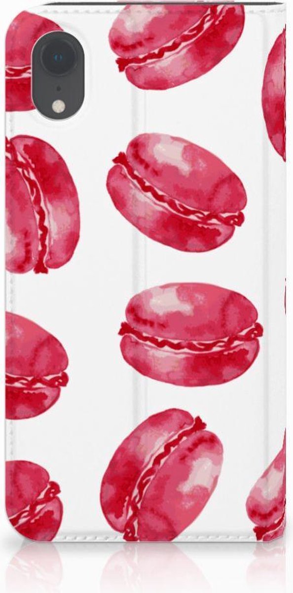 Apple iPhone Xr Flip Style Cover Pink Macarons