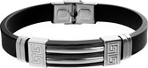 Montebello Armband Klaft Black - Heren - 316L Staal - Siliconen - 20.5 cm