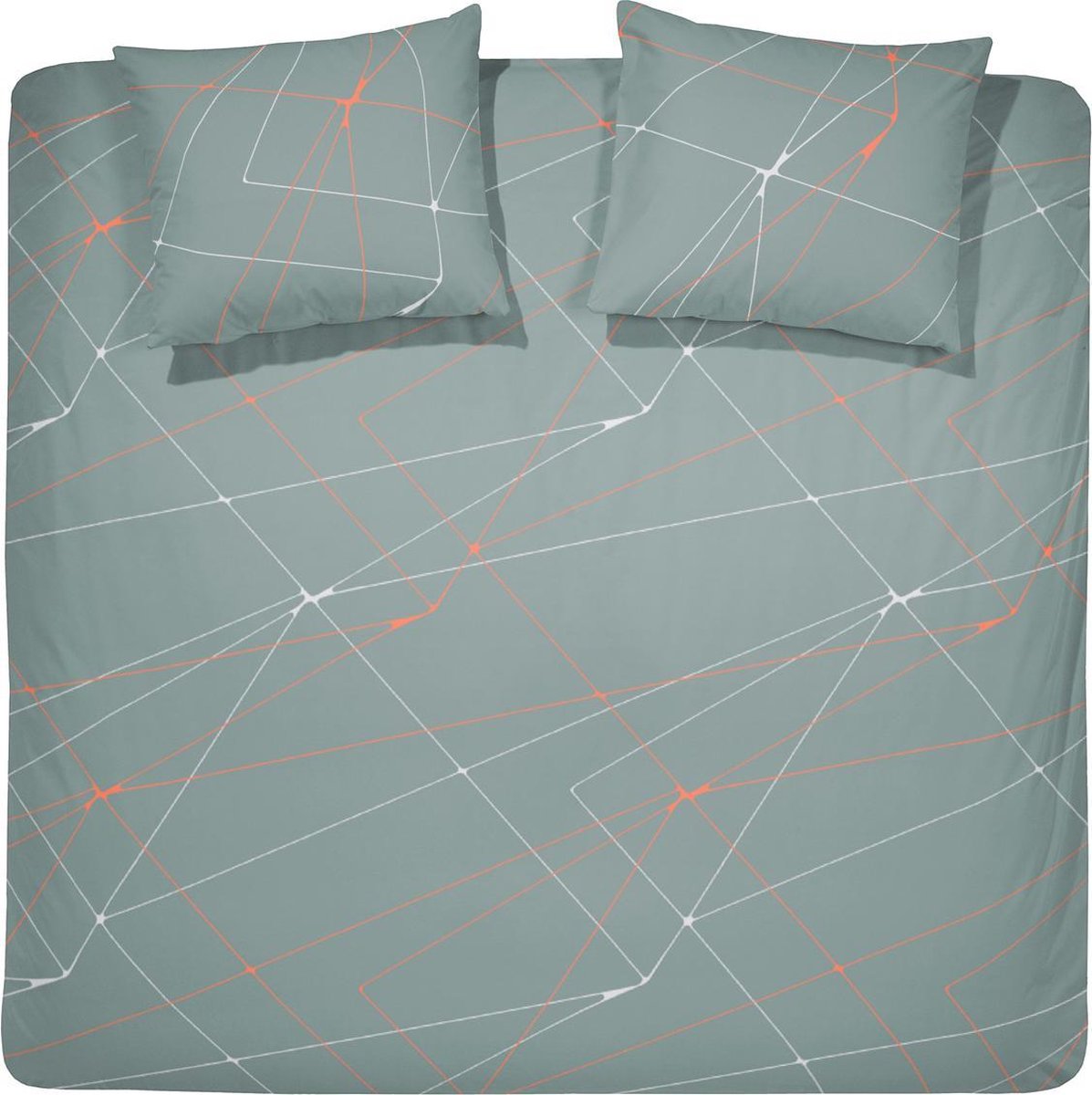 Damai Acies Dekbedovertrek - Katoensatijn - Lits-jumeaux - 260x200/220 cm - Agave