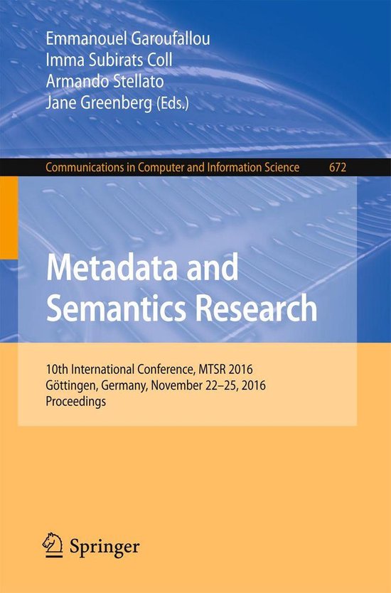 Springer Nature Proceedings Computer Science - Metadata and  ... - cover
