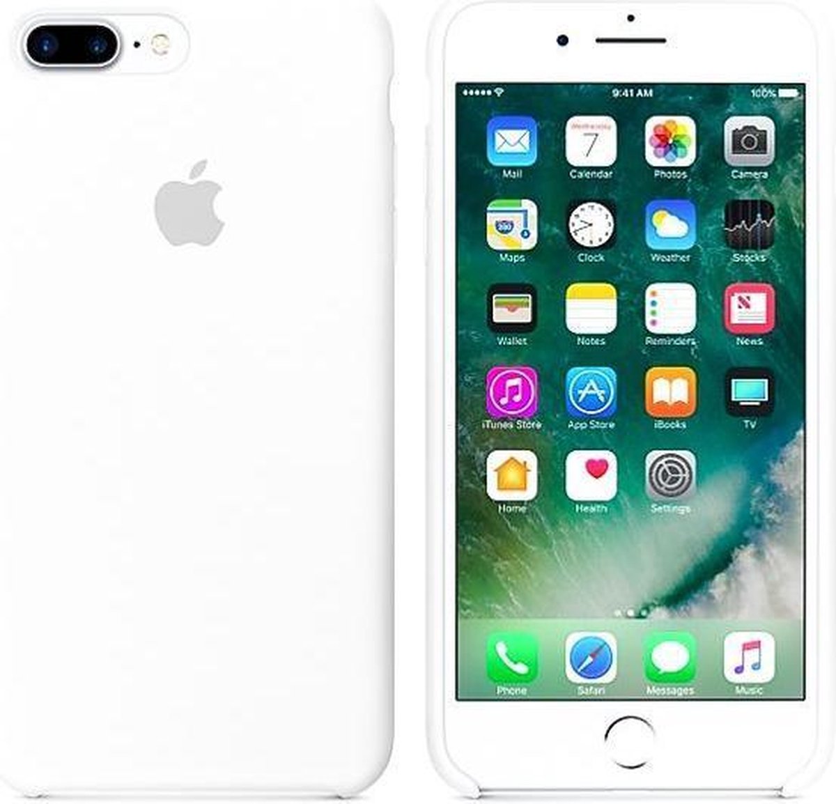 Apple Silicone Backcover iPhone 8 Plus / 7 Plus hoesje - White