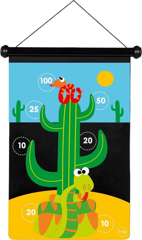 Scratch Active Play: MAGNETISCHE DARTS Slangen 36x55cm, 2-zijdig bedrukt, in tube, 5+ - Scratch
