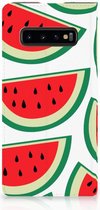 Geschikt voor Samsung Galaxy S10 Plus Uniek Standcase Hoesje Watermelons