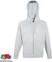 Fruit of the Loom hoodie vest met rits lichtgewicht maat XL (gemêleerd grijs)