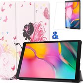 Hoes Geschikt voor Samsung Galaxy Tab A 10.1 2019 Hoes Book Case Hoesje Trifold Cover Met Screenprotector - Hoesje Geschikt voor Samsung Tab A 10.1 2019 Hoesje Bookcase - Elfje