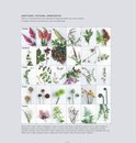 Een raster met verschillende bloemdelen en texturen, onderverdeeld in categorieën zoals 'Spires', 'Berries', 'Vines', 'Pods' en 'Wisps'.