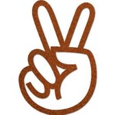 Peace-symbool decoratie in cortenstaal medium