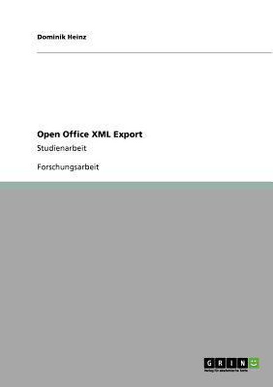 Open Office XML Export - cover