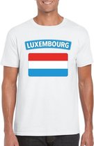 T-shirt met Luxemburgse vlag wit heren M