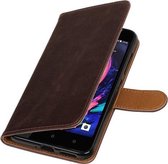 Mocca Pull-Up PU booktype wallet cover hoesje voor HTC Desire 10 Pro
