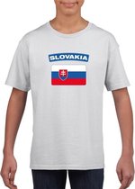 T-shirt met Slowaakse vlag wit kinderen L (146-152)