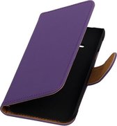 Paars Effen Booktype Samsung Galaxy Ace S5830 Wallet Cover Hoesje