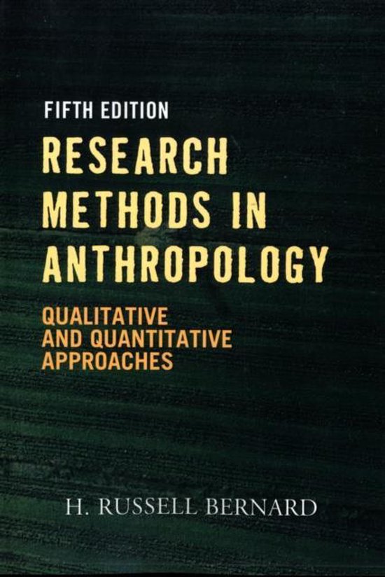 Research Methods In Anthropology - cover
