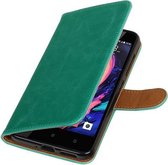 Groen Pull-Up PU booktype wallet cover cover voor HTC Desire 10 Pro