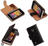 """Slang"" Zwart Nokia Lumia 530 Bookcase Wallet Cover Hoesje"