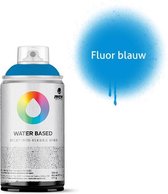 MTN Fluoriserend blauwe waterbasis spuitverf - 300ml lage druk en matte afwerking