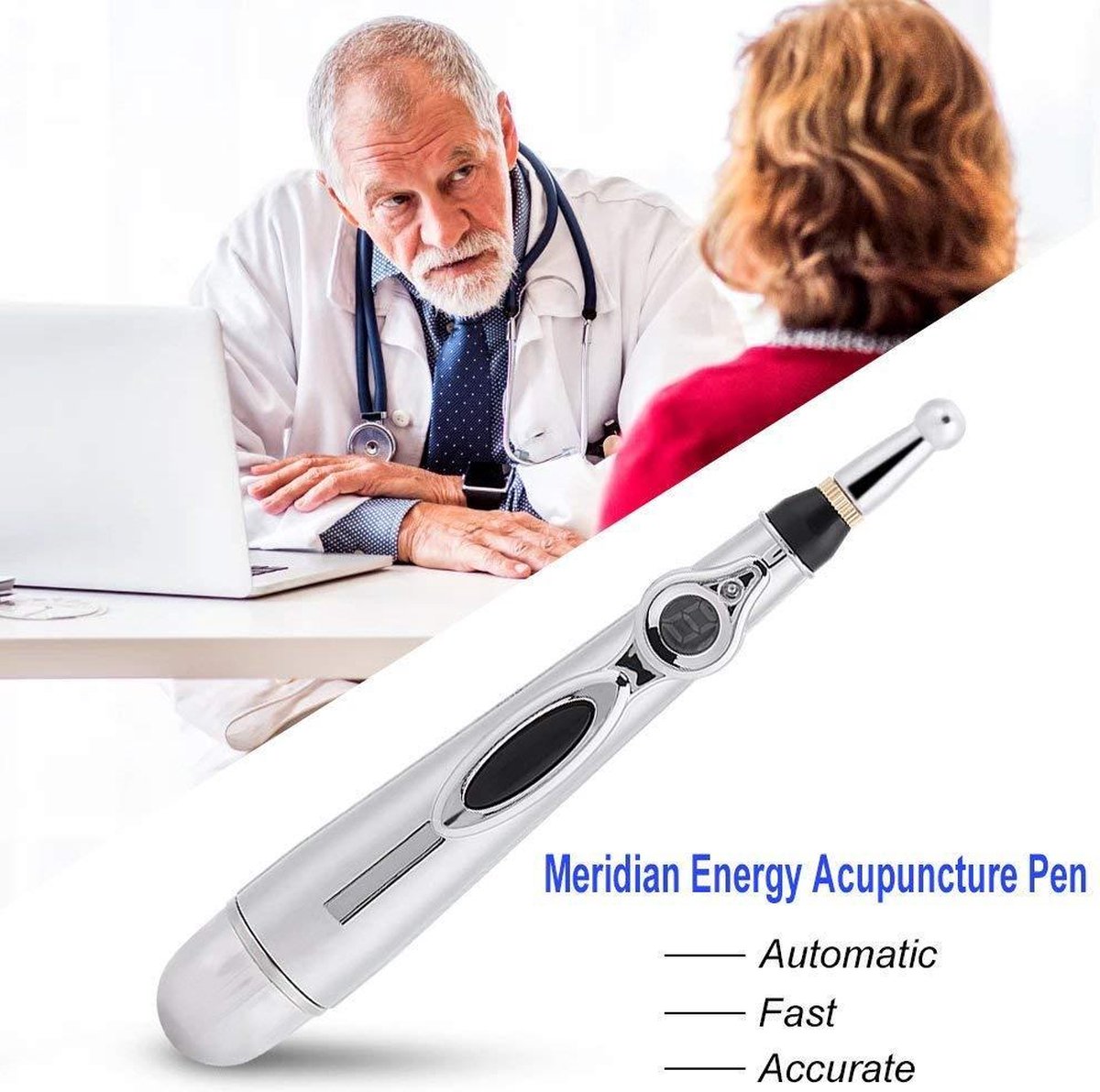 Acupunctuur massage pen voor pijnbestrijding met 5 massagekoppen | bol.com