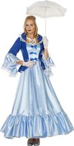 Wilbers - Middeleeuwen & Renaissance Kostuum - Ms Royal Markiezin Eloise - Vrouw - blauw - Maat 44 - Carnavalskleding - Verkleedkleding