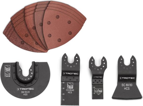 Trotec PMTS 10–230 V Multifunctional Tool with Quick Release System, 300 W Motor, Extensive Accessory Set, Transport Case