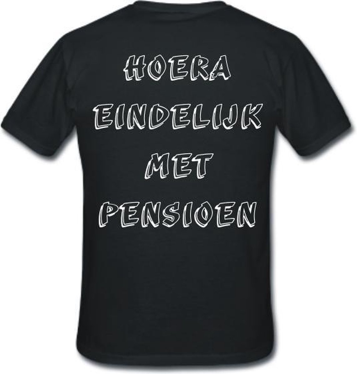 Mijncadeautje T Shirt Hoera Eindelijk Met Pensioen Unisex Zwart Maat 3xl