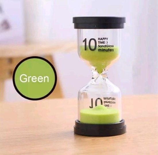 Douche zandlopers Groen 10 minuten - 6 kleuren 1/3/5/10/15 & 30 min -  workout... | bol.com