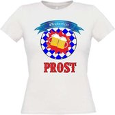 T-shirt Oktoberfest prost maat M Dames wit