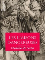 Boekcover van Les Liaisons Dangereuses met een illustratie van twee figuren in 18e-eeuwse kledij.