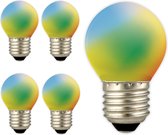 5 Stuks - Calex LED kogellamp 240V 1W 12lm E27 - RGB / Multikleur