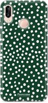 Fooncase Hoesje Geschikt voor Huawei P20 Lite - Shockproof Case - Back Cover / Soft Case - POLKA / Stipjes / Stippen / Groen