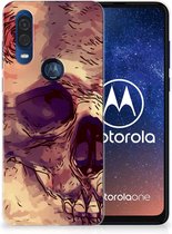 Motorola One Vision Silicone Back Case Skullhead