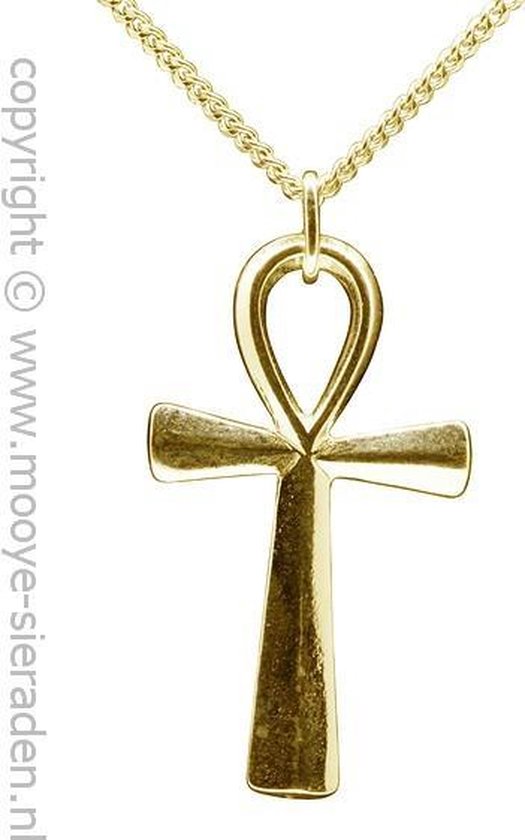 Gouden Ankh kruis groot ketting hanger | bol.com