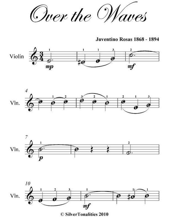 Over the Waves Easy Violin Sheet Music (ebook), Juventino Rosas