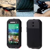 LOVE MEI voor HTC One E8 Powerful Dustproof Shockproof Anti-slip Metal beschermings hoesje(zwart)