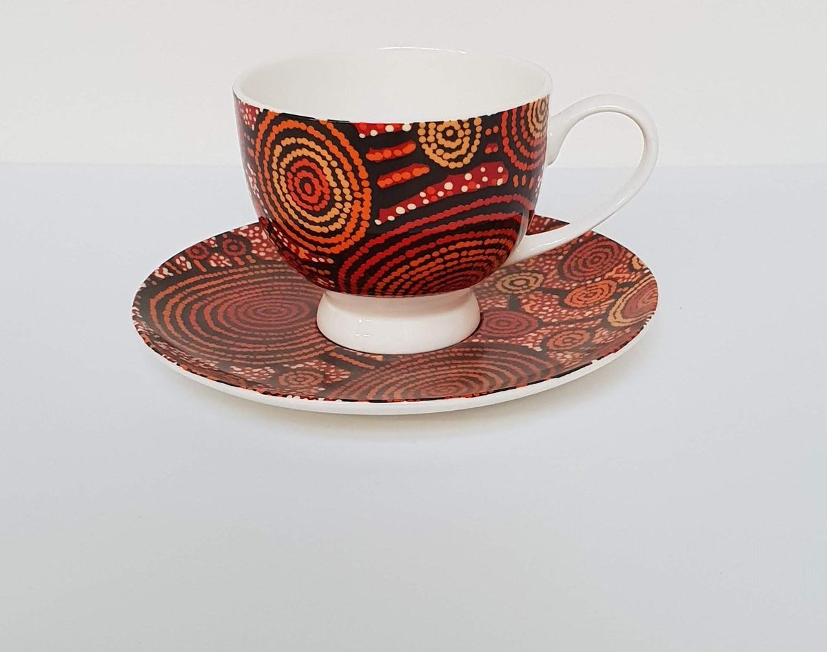 Design kop en schotel - Teddy Jakamarra Gibson - Aboriginal collectie