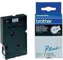 Brother Gloss Laminated Labelling Tape - 12mm, Black/White, 10-pk ruban d'étiquette TC
