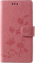 Motorola Moto G7 / G7 Plus Hoesje - Bloemen Book Case - Pink