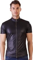 Wetlook heren shirt met rits - Maat XL