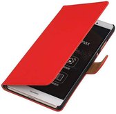 Bookstyle Wallet Case Hoesjes Geschikt voor Huawei Ascend P8 Max Rood