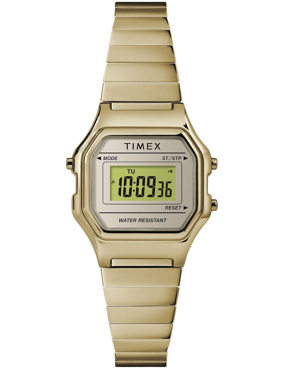 Timex Classic Digital Mini TW2T48000 Horloge - Staal - Goudkleurig - Ø 27 mm
